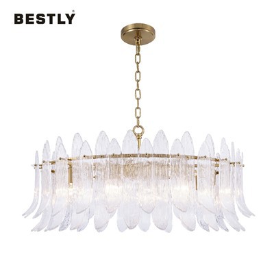 Lampadario/lampada a sospensione in vetro a strisce dal nuovo design alla moda