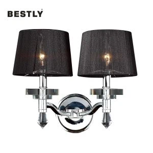 Lampada da Parete Moderna con Paralume in Tessuto-2 Luci